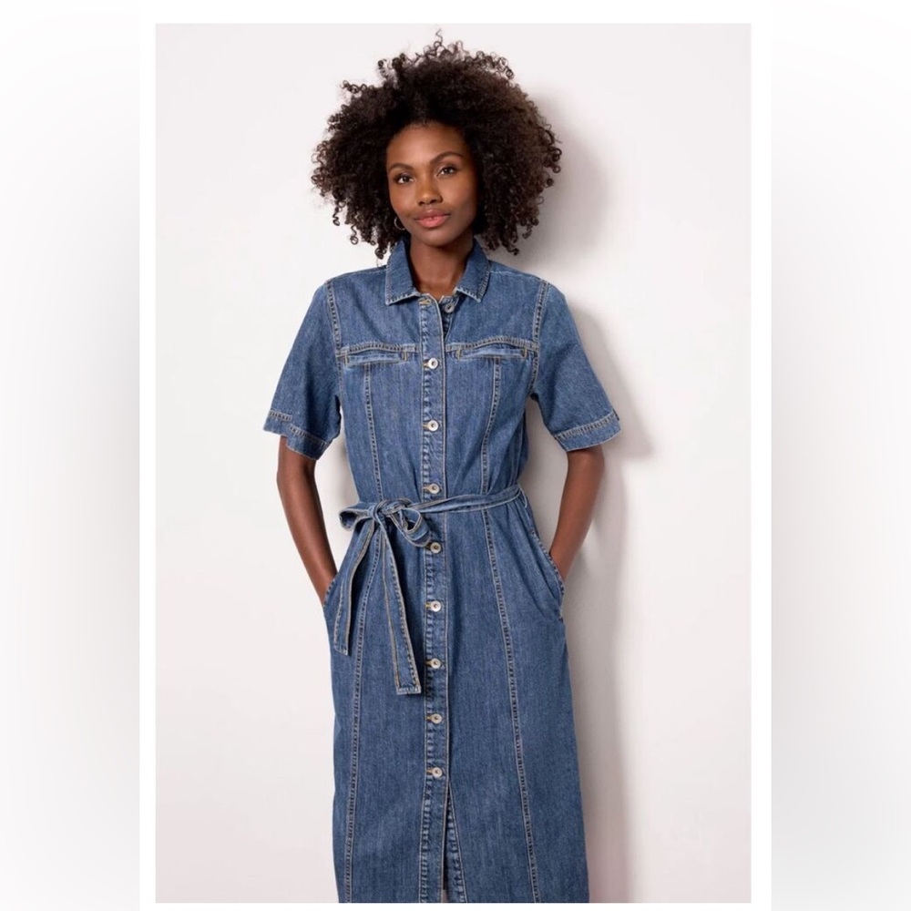 Anthropologie Sanctuary Contemporary Denim Button-Down Midi Dress NWT size XS - Picture 2 of 4